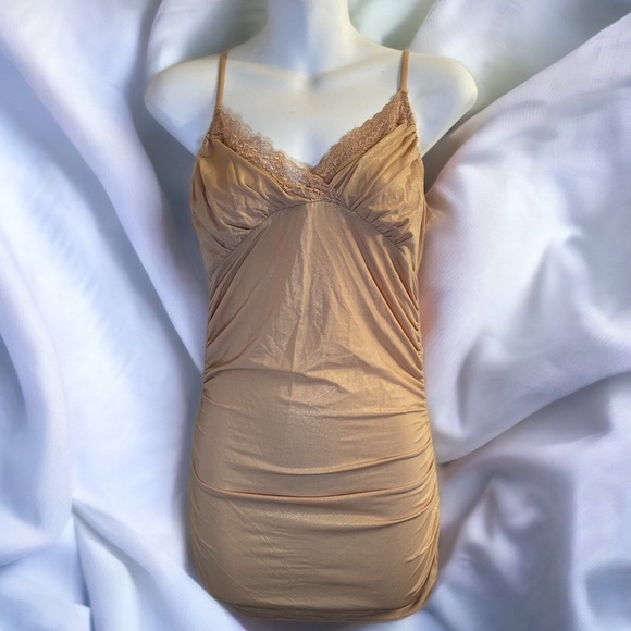 bebe 90s Y2K Tan Metallic Cami Dress - Picture 4 of 6
